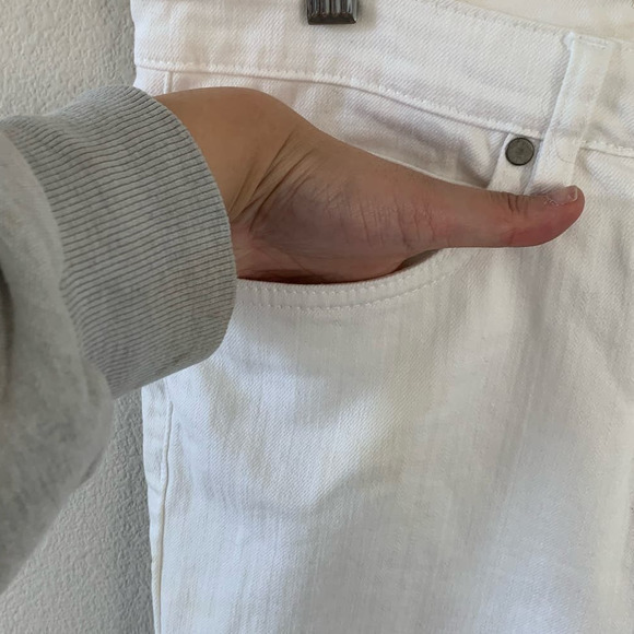 Eileen Fisher High Waist Slim‎ Leg Jeans in White Made in Portugal - Picture 8 of 10